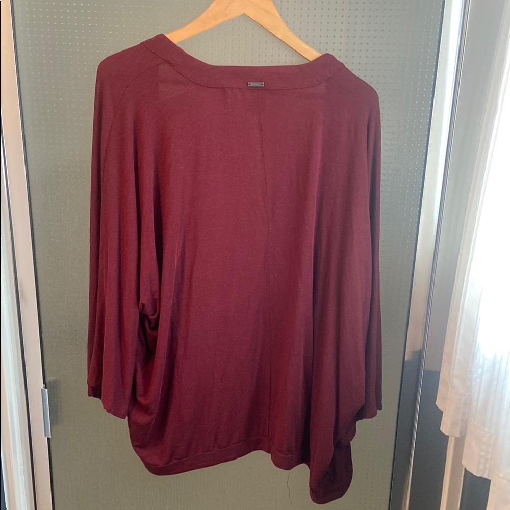 Prana Women's Burgundy Batwing Cardigan - Picture 3 of 5